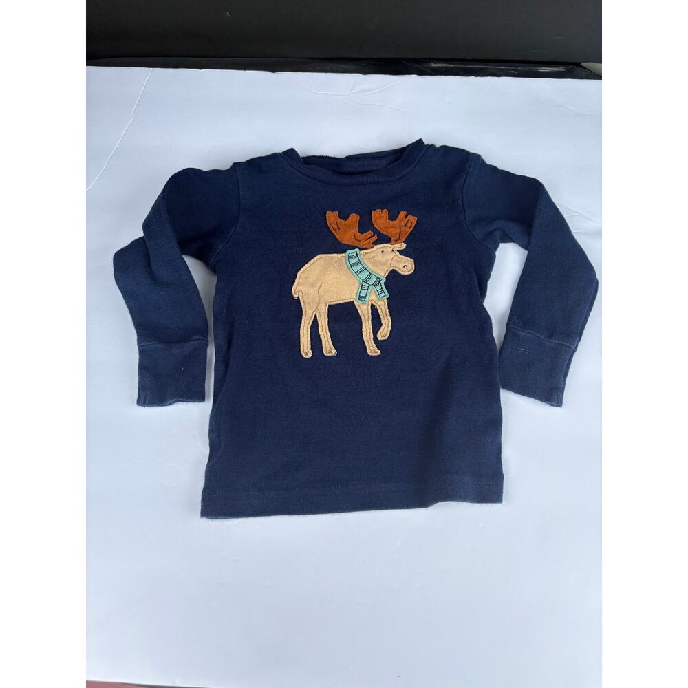 12 month Moose Themed Bundle Sweater top, pjs, one piece gender neutral - Picture 3 of 5
